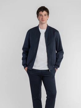 Бомбер чоловічий синій з бавовняної тканини Arber Varsity Jacket KR41 50 зріст 5 синій (M08.02.09.531)