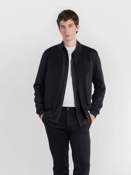Бомбер чоловічий чорний з бавовняної тканини Arber Varsity Jacket KR41 48 зріст 5 чорний (M08.01.02.531)