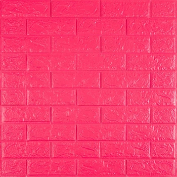 3D панель самоклеюча цегла Sticker Wall малинова-червона 700х770х5мм 108-5 (3DPanda-1364)