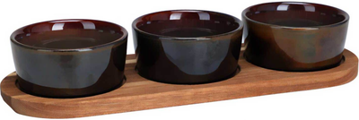 Набір для закусок Excellent Houseware 3 мисочки + піднос 29 x 10 см (5902973455526)