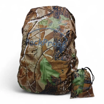 Чехол для рюкзака 60л PackProof накидка на рюкзак со стропой Лесной камуфляж
