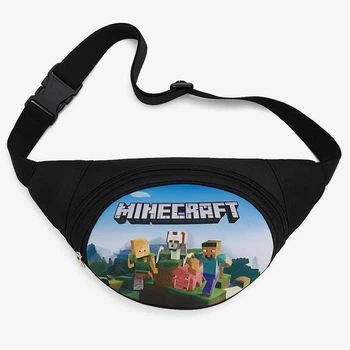 Бананка дитяча Майнкрафт Minecraft сумка через плече для хлопчика чорного кольору з принтом