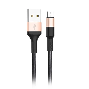 Зарядний кабель HOCO X26 Xpress Micro USB Cable 1m Black/Gold