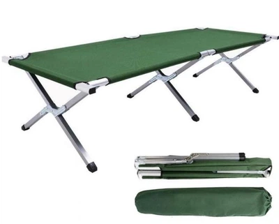 Складная кровать для кемпинга с нагрузкой до 120 кг 189×60×45 см зеленый