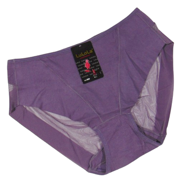Бесшовные хлопковые трусики с сеточкой сзади 2XL фиолетовые Lulola 869