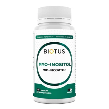 Мио-инозитол инозитол BIOTUS Myo-Inositol 2000mg 60 капсул в упаковке (VMD-1206982)