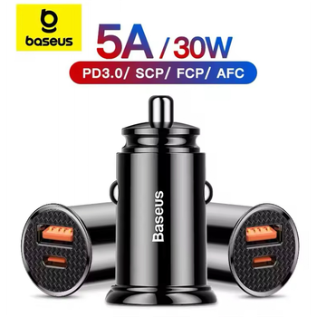 Швидкий автомобільний зарядний пристрій Baseus QC4.0 в прикурювач USB x Type-C 5A30W (CCALL-YS01)
