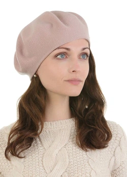 Берет осенний трикотажный розовый двойной Malisa (SC54232)