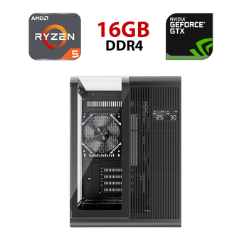 Игровой ПК Forsage RT5 Black Tower / AMD Ryzen 5 5500 (6 (12) ядер по 3.6 - 4.2 GHz) / 16 GB DDR4 / 480 GB SSD / nVidia GeForce GTX 1660 Ti, 6 GB GDDR6, 192-bit