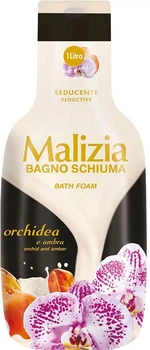 Гель-піна для душу та ванни Орхідея та Амбра Malizia Amber en Orchidee 1000 мл