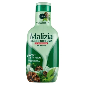 Гель-пена для душа и ванны Хвоя и зеленый чай Malizia Pino e le verde 1 л