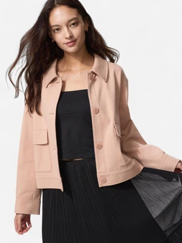 Куртка демісезонна коротка жіноча Uniqlo 217312482 M Рожева (1159843019)