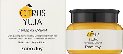 Витализирующий крем для кожи лица, шеи и зоны декольте FarmStay Citrus Yuja Vitalizing Cream 100 мл (8809035144947)