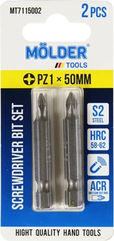 Насадка для отвертки PZ1 50мм. (Molder Tools) 2шт. S2 (бита) (MT7115002)