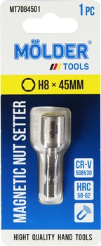 Насадка для отвертки H8 45мм. (Molder Tools) для кровельных саморезов (бита) MT7084501