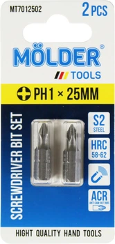 Насадка для отвертки PH1 25мм. (Molder Tools) 2шт. S2 (бита) (MT7012502)