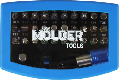 Набор бит 32 ед. 25мм. с держателем магнитным (Molder Tools) цветная маркировка (MT70032)