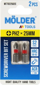 Насадка для отвертки PH2 25мм. (Molder Tools) 2шт. цветная маркировка S2 (бита) (MT7022502C)
