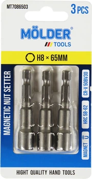 Насадка для отвертки H8 65мм. (Molder Tools) 3шт. для кровельных саморезов (бита) MT7086503
