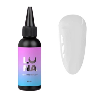 Топ для гель-лака без липкого слоя Luna Top Non Wipe UV Refill с УФ фильтром. 60 мл