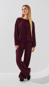 Костюм свитшот+штаны палаццо для девочки MyChance 25153 152 см Бордовый shop (2000999289156)