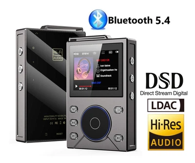 MP3 плеер Mrobo M12 DSD256 Bluetooth 5.4 Hi-Fi 16Gb Type C серебристый
