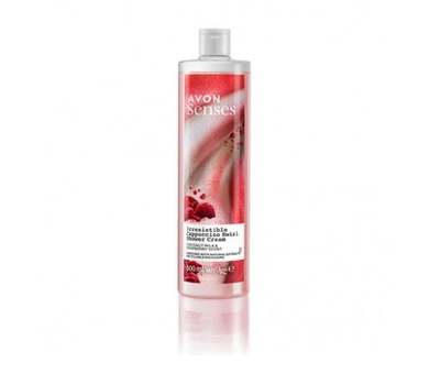 Зволожувальний крем-гель для душу Avon Senses Irresistible Cappuccino Swirl Shower Cream Coconut Milk & Raspberry Scent з ароматом кокосового молока і малини 500 мл