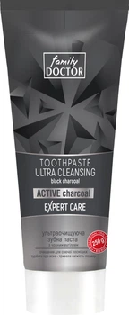 Ультраочищуюча зубна паста Family Doctor Active charcoal з чорним вугіллям 250 г (4823080004364)
