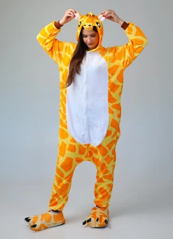 Женская кигуруми пижама взрослая и подростковая Kigurumi Жираф Оранжевый S 145-155 см. (1042)