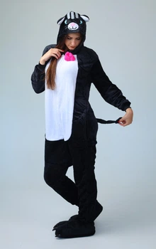 Жіноча кігурумі піжама доросла і підліткова Піжама Kigurumi Котик на змійкі Чорний XL 175-185 см. (1074)