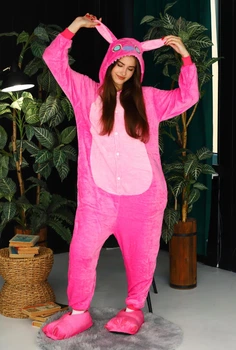Женская кигуруми пижама взрослая и подростковая Kigurumi Стич Розовый Ангел Эйнджел XL 175-185 см. (1056)