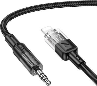 Аудіокабель Hoco UPA27 Spirit transparent digital audio conversion cable iP Black (6942007612524)
