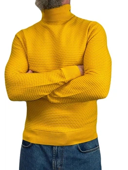Фактурний гольф з бавовни, гірчичний, р. S