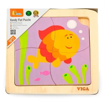 Деревяний міні-пазл Рибка Viga Toys 50144 Різнокольоровий shop (6934510501440)