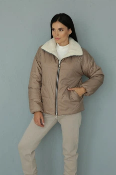 Бежевая куртка еврозима L-XL