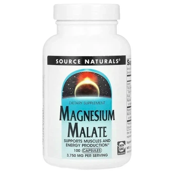 Магній малат Magnesium Malate Source Naturals 3750 мг 100 капсул 625 мг у капсулі