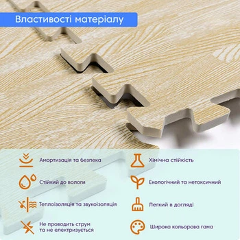 Підлога-пазл – модульне підлогове покриття 600x600x10мм «Пісочне дерево»