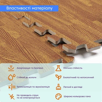 Підлога-пазл – модульне підлогове покриття 600x600x10мм «Золоте дерево» (МР2)