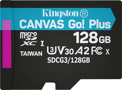 Карта памяти Kingston 128GB microSDXC C10 UHS-I U3 A2 R170/W90MB/s (SDCG3/128GBSP)