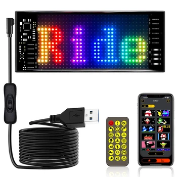 Світлодіодна LED панель для авто (17,3х7см), з Bluetooth, від USB