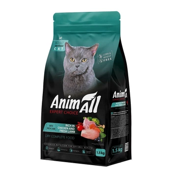 Сухой корм с курицей и ягненком для стерилизованных котов Animall Cat Sterilised Lamb, 1.5 кг