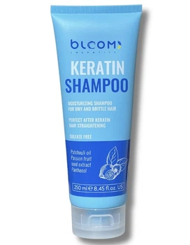 Увлажняющий бессульфатный шампунь Bloom Keratin Shampoo 250 ml
