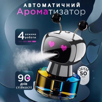 Автоматический ароматизатор в машину Robot освежитель воздуха, увлажнитель GREY
