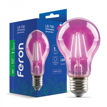 Фітолампа для рослин Feron LB-708 8W E27 повного спектру