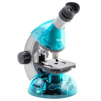Мікроскоп дитячій SIGETA MIXI 40x-640x Blue з адаптером для смартфона та набором для дослідів