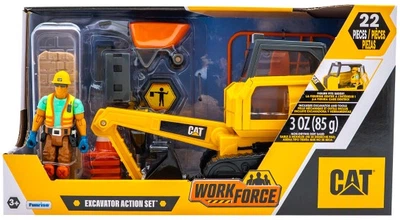 Zestaw mini Funrise CAT Plac budowy Koparka z figurką i akcesoriami 83456 (021664834565)
