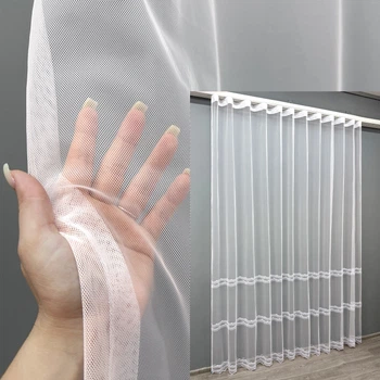 Тюль VR-Textil 1822т Грек-сетка с вышивкой и люрексом цвет Белый 300х270 см (42-0806)