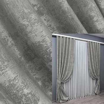 Комплект готовых штор VR-Textil Жаккард Sultan XO № 1125ш Серый 100х295 см 2 шт (31-920)