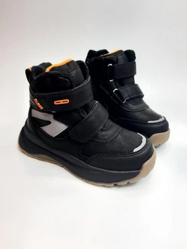 Зимние ботинки Clibee 607 bl-orange черные р.32-21,1 см