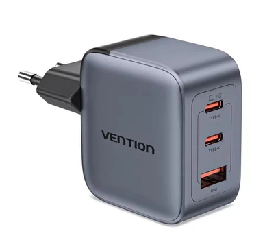 Зарядное устройство Vention 70W GaN FEX 1U+2C черное евро вилка